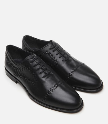  Erkek Deri Siyah Klasik Ayakkabı