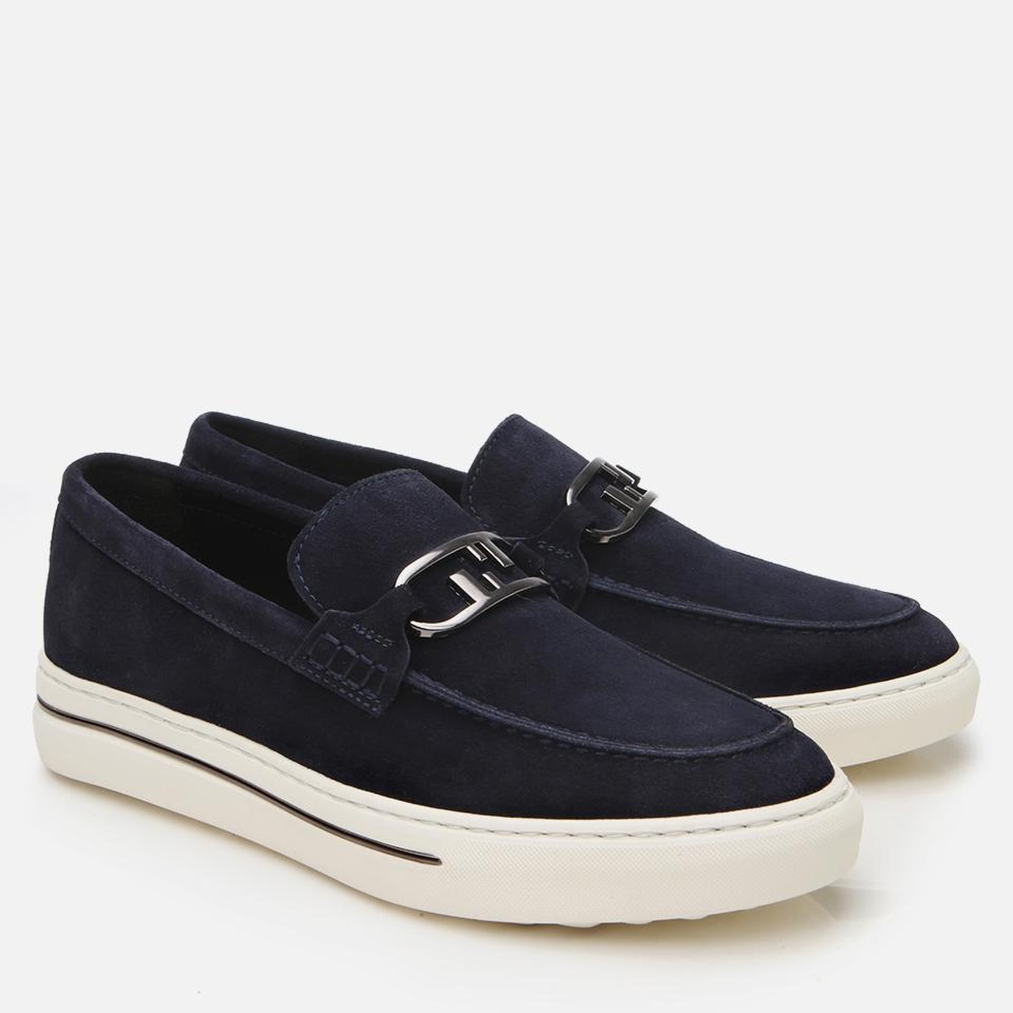 Erkek Süet Deri Lacivert Toka Detaylı Loafer