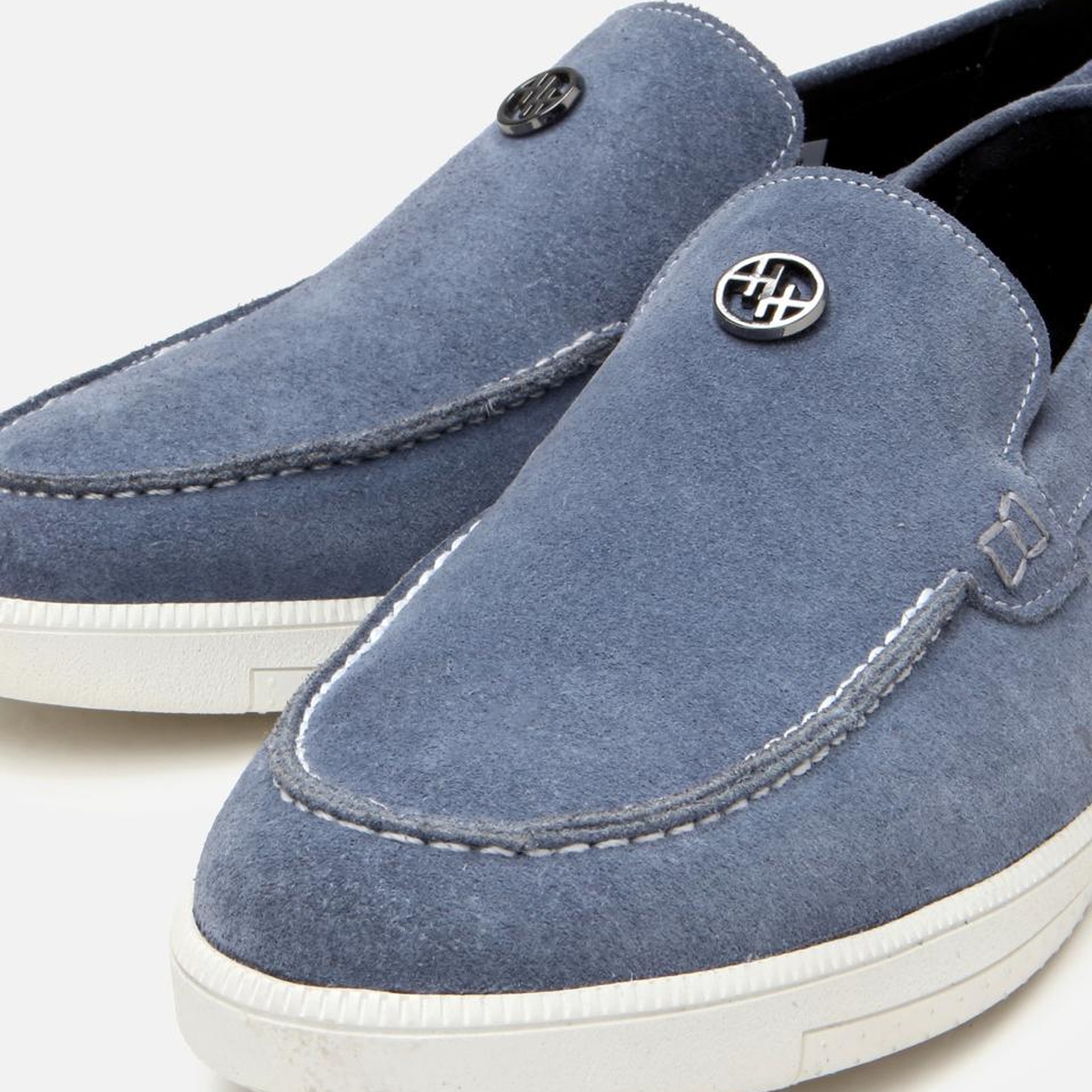 Erkek Süet Deri Mavi Loafer