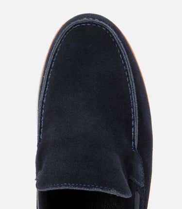  Erkek Süet Deri Lacivert Rahat Loafer