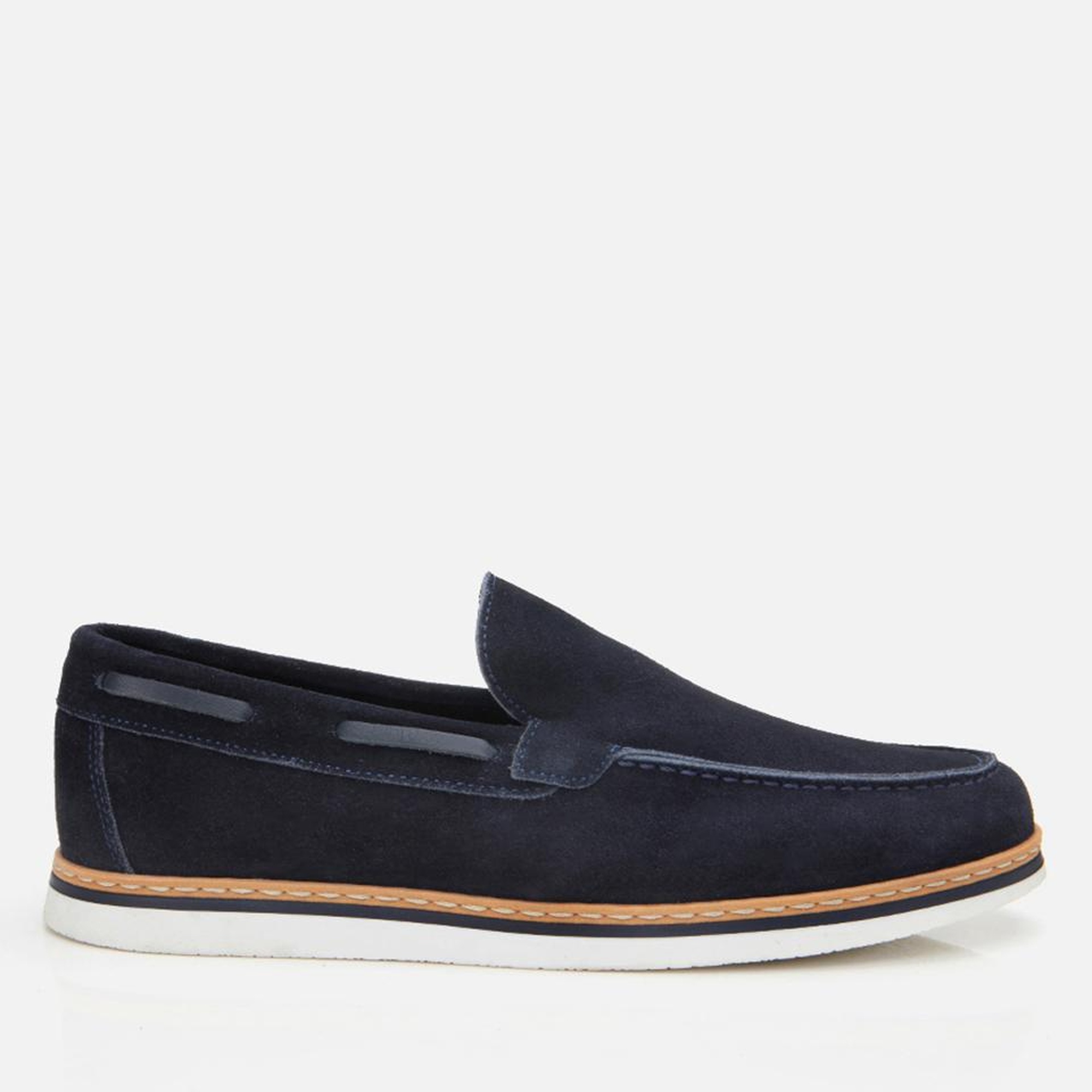 Erkek Süet Deri Lacivert Rahat Loafer