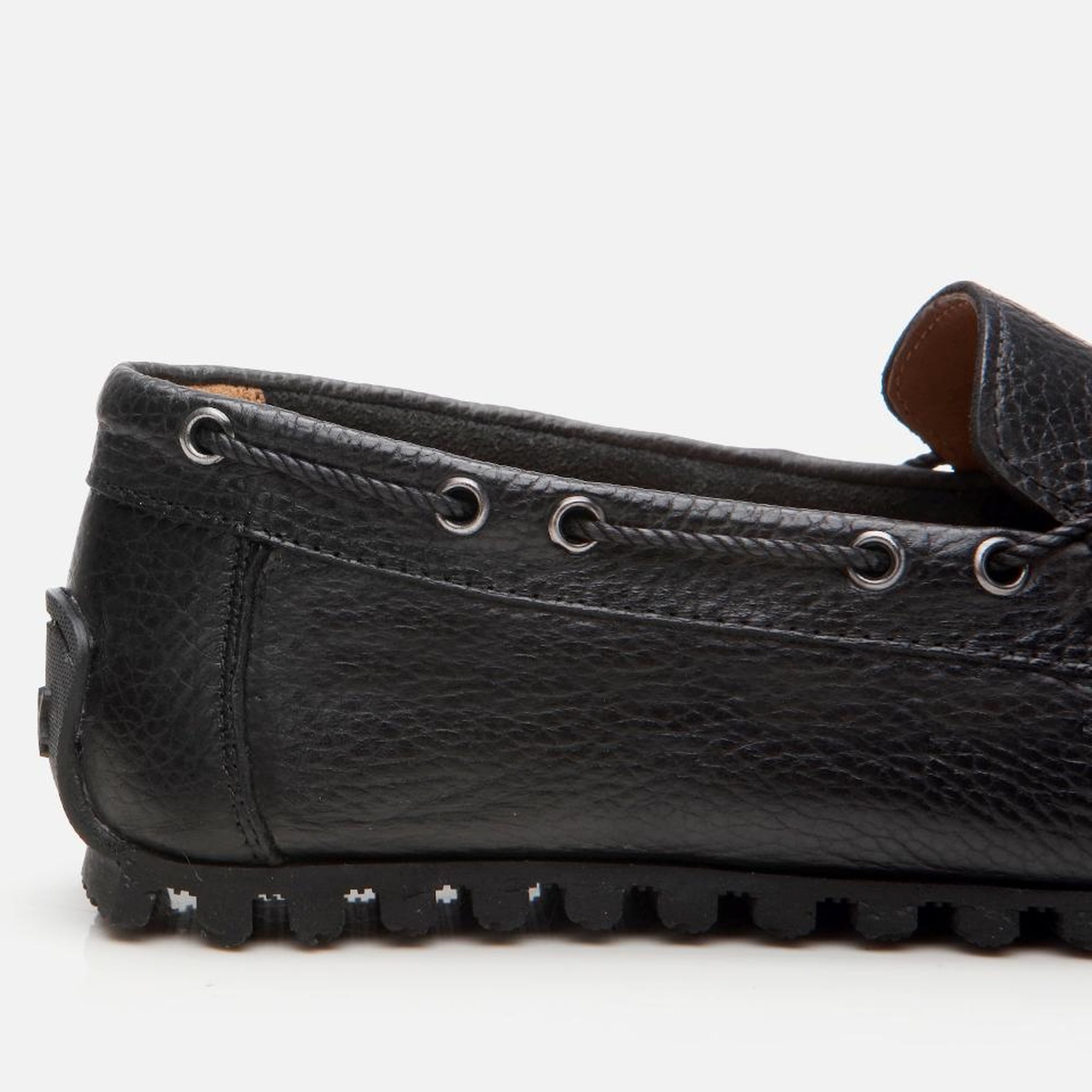 Erkek Deri Siyah Esnek Tabanlı Günlük Loafer