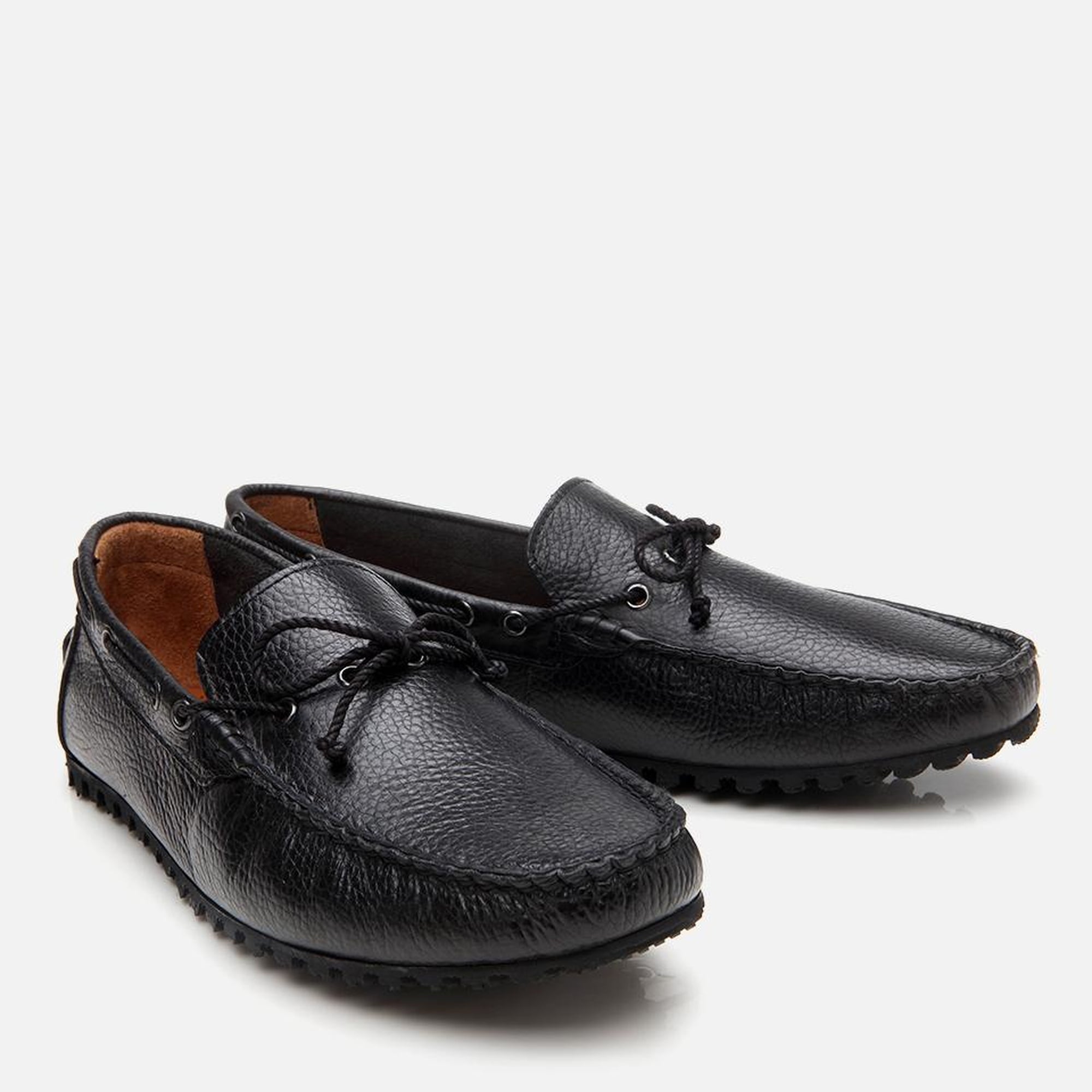 Erkek Deri Siyah Esnek Tabanlı Günlük Loafer