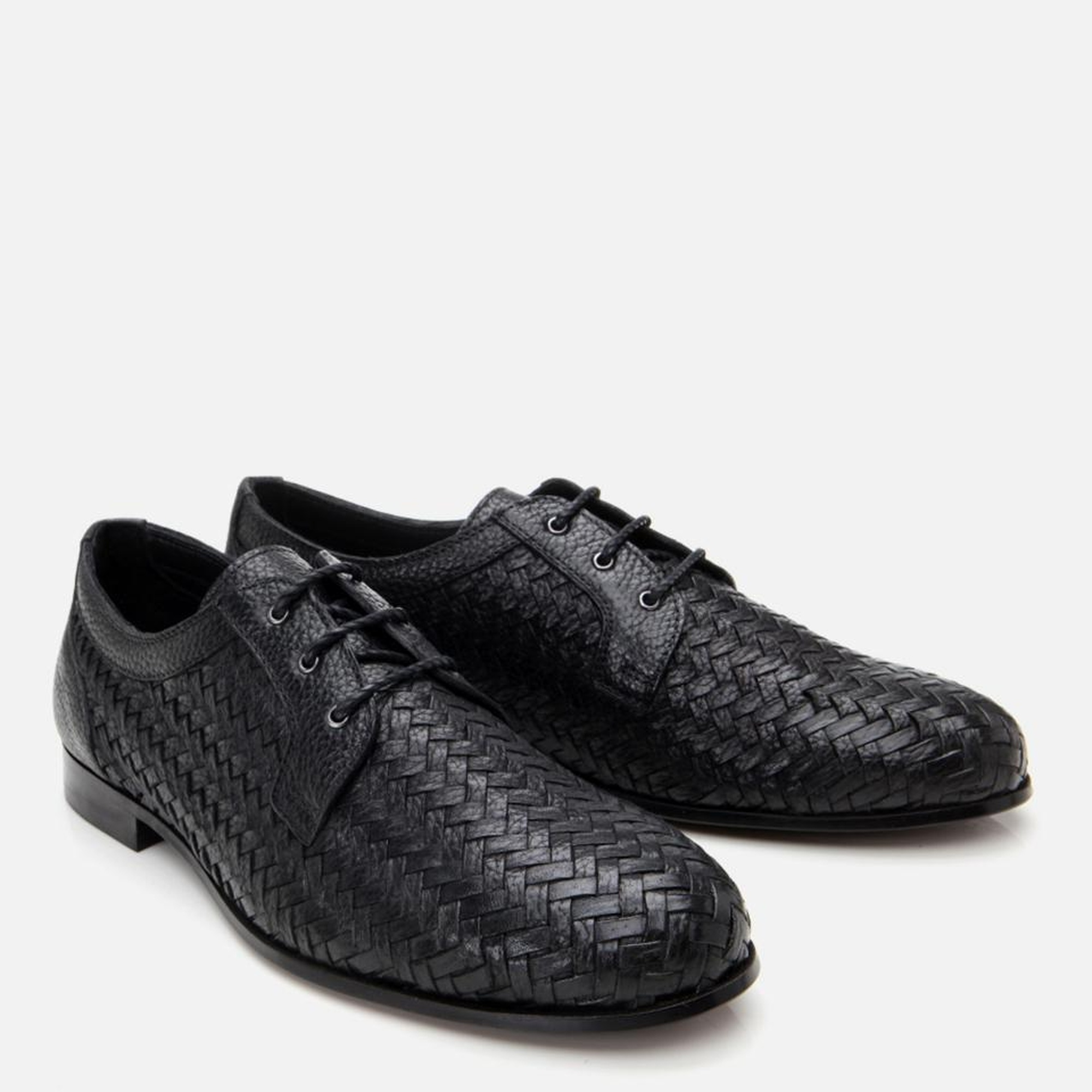 Erkek Deri Siyah Rahat Tabanlı Dokulu Klasik Ayakkabı