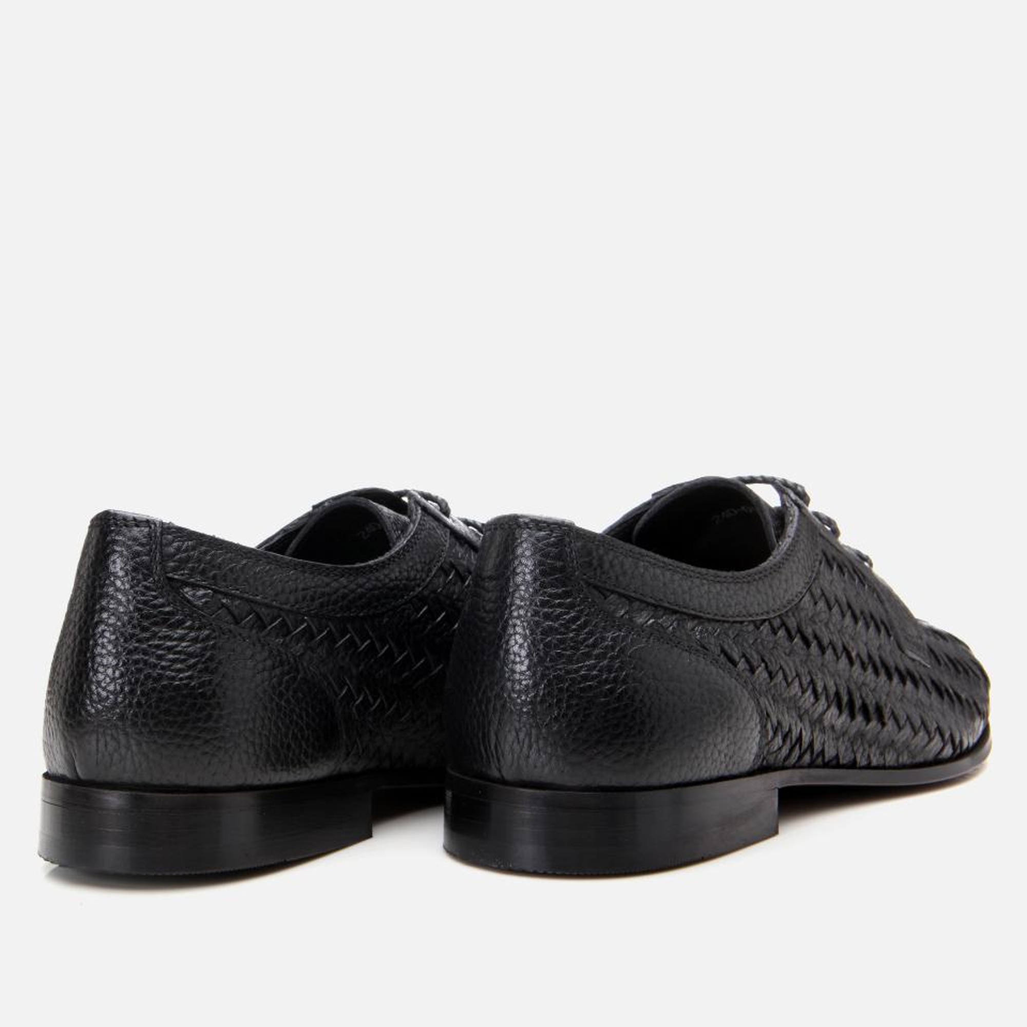 Erkek Deri Siyah Rahat Tabanlı Dokulu Klasik Ayakkabı