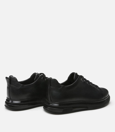  Erkek Deri Siyah Günlük Ayakkabı