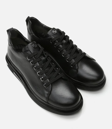  Erkek Deri Siyah Günlük Ayakkabı