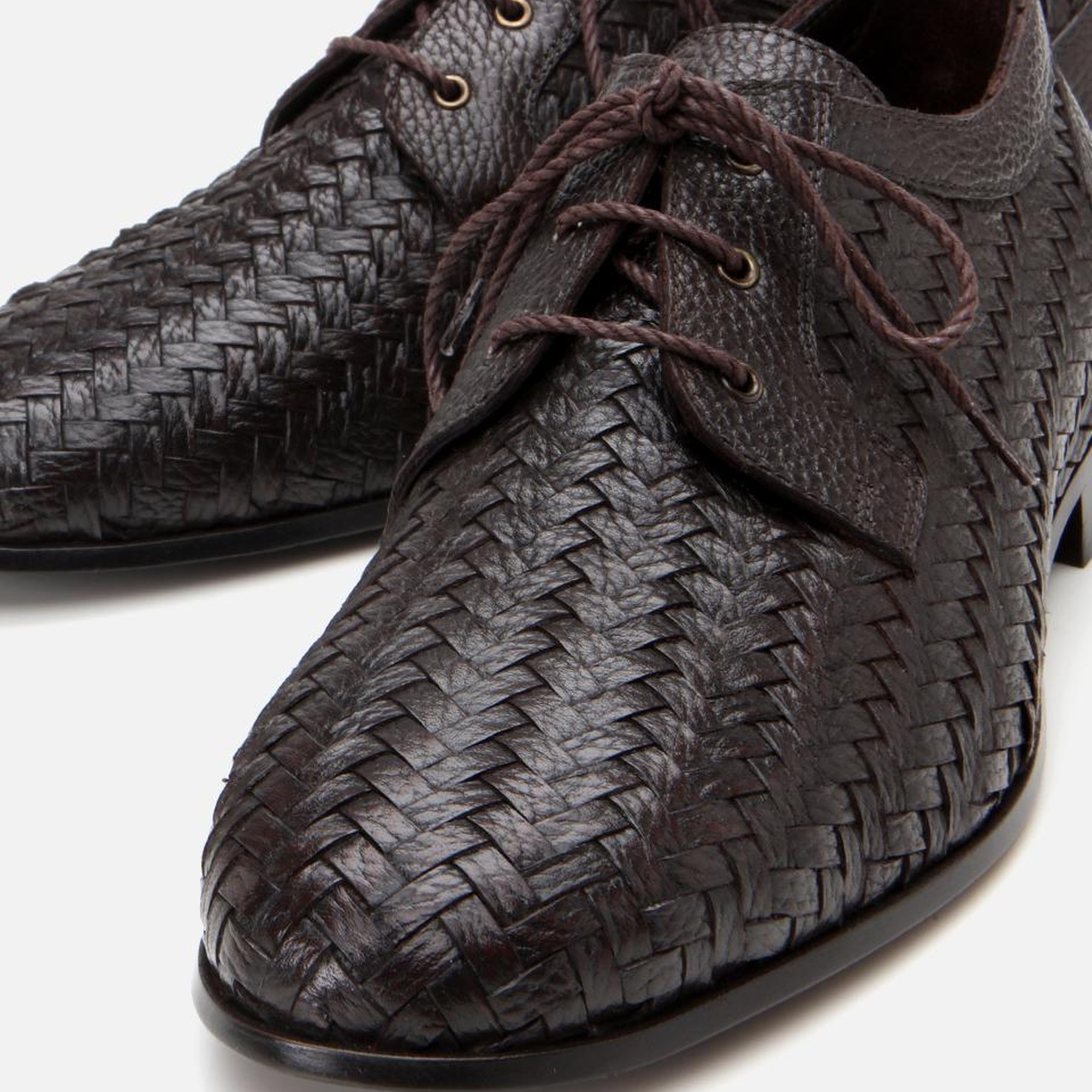 Erkek Deri Kahverengi Rahat Tabanlı Dokulu Klasik Ayakkabı