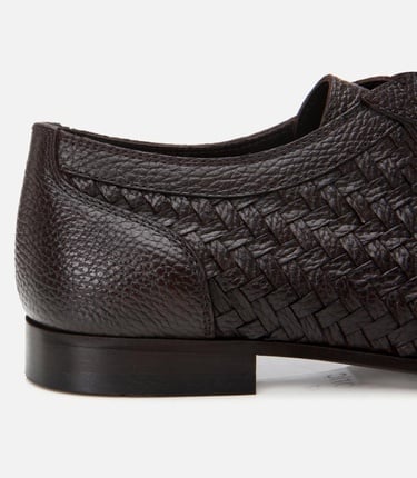  Erkek Deri Kahverengi Rahat Tabanlı Dokulu Klasik Ayakkabı