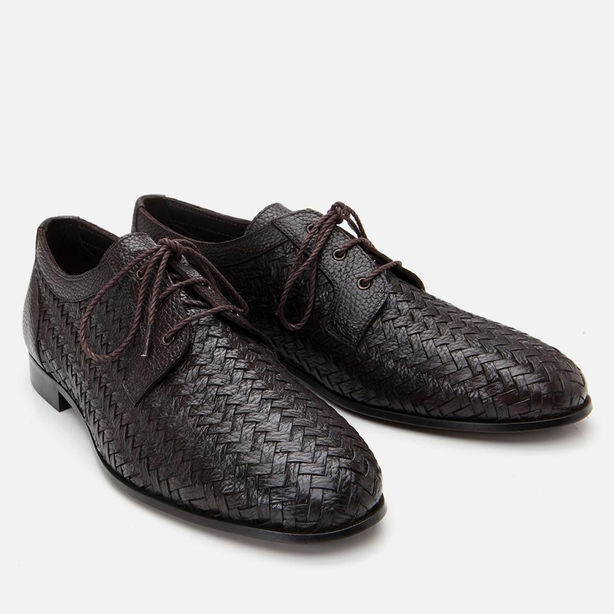 Erkek Deri Kahverengi Rahat Tabanlı Dokulu Klasik Ayakkabı