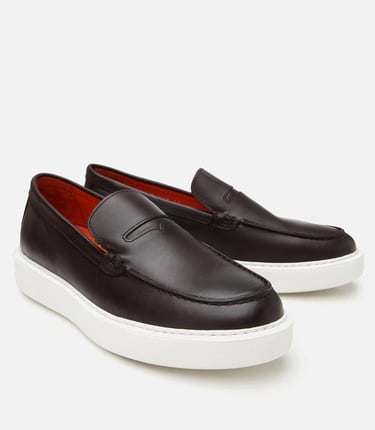  Erkek Deri Kahverengi Hafif Tabanlı Loafer