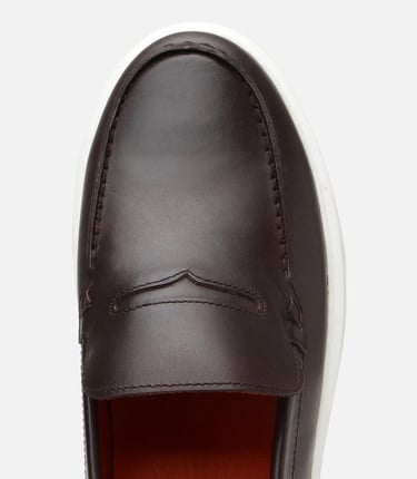  Erkek Deri Kahverengi Hafif Tabanlı Loafer