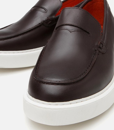  Erkek Deri Kahverengi Hafif Tabanlı Loafer