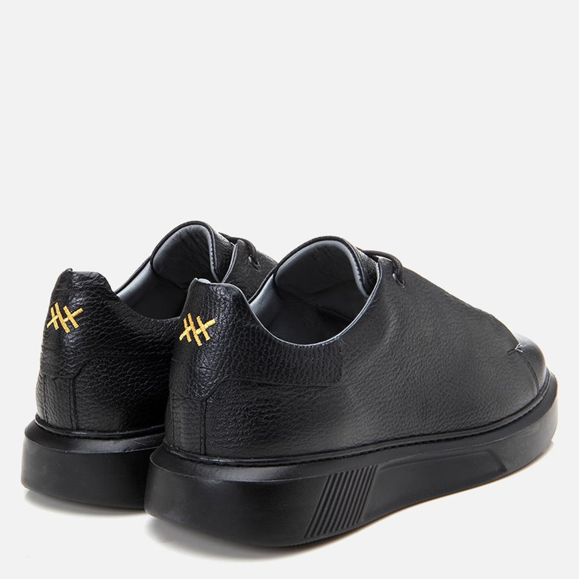 Erkek Deri Siyah Ultra Hafif Tabanlı Spor Ayakkabı