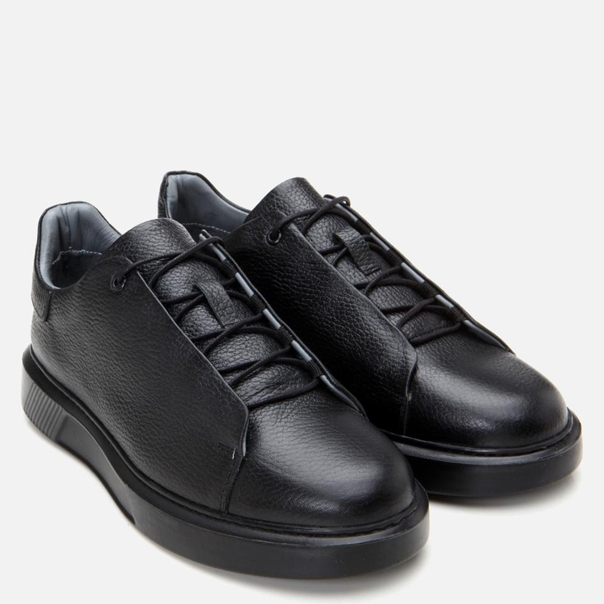 Erkek Deri Siyah Ultra Hafif Tabanlı Spor Ayakkabı