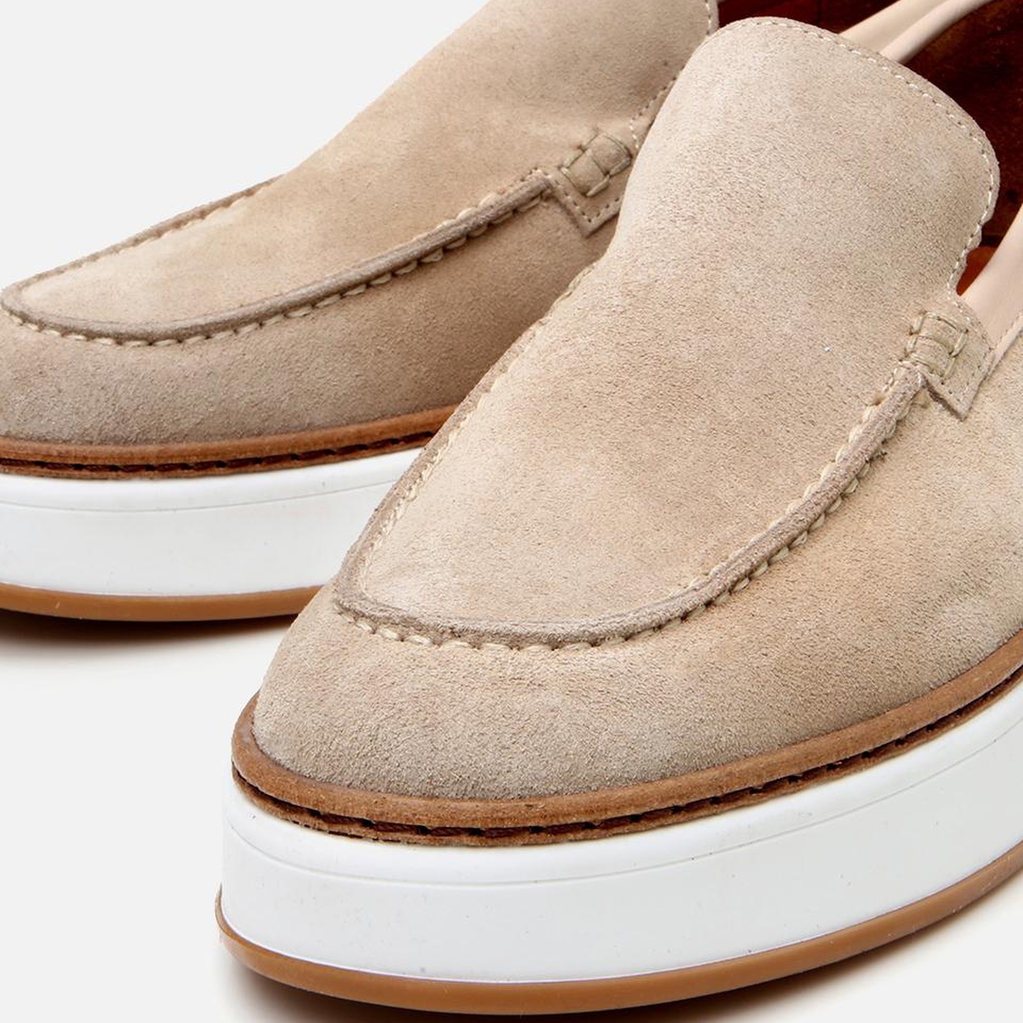 Erkek Süet Deri Bej Loafer