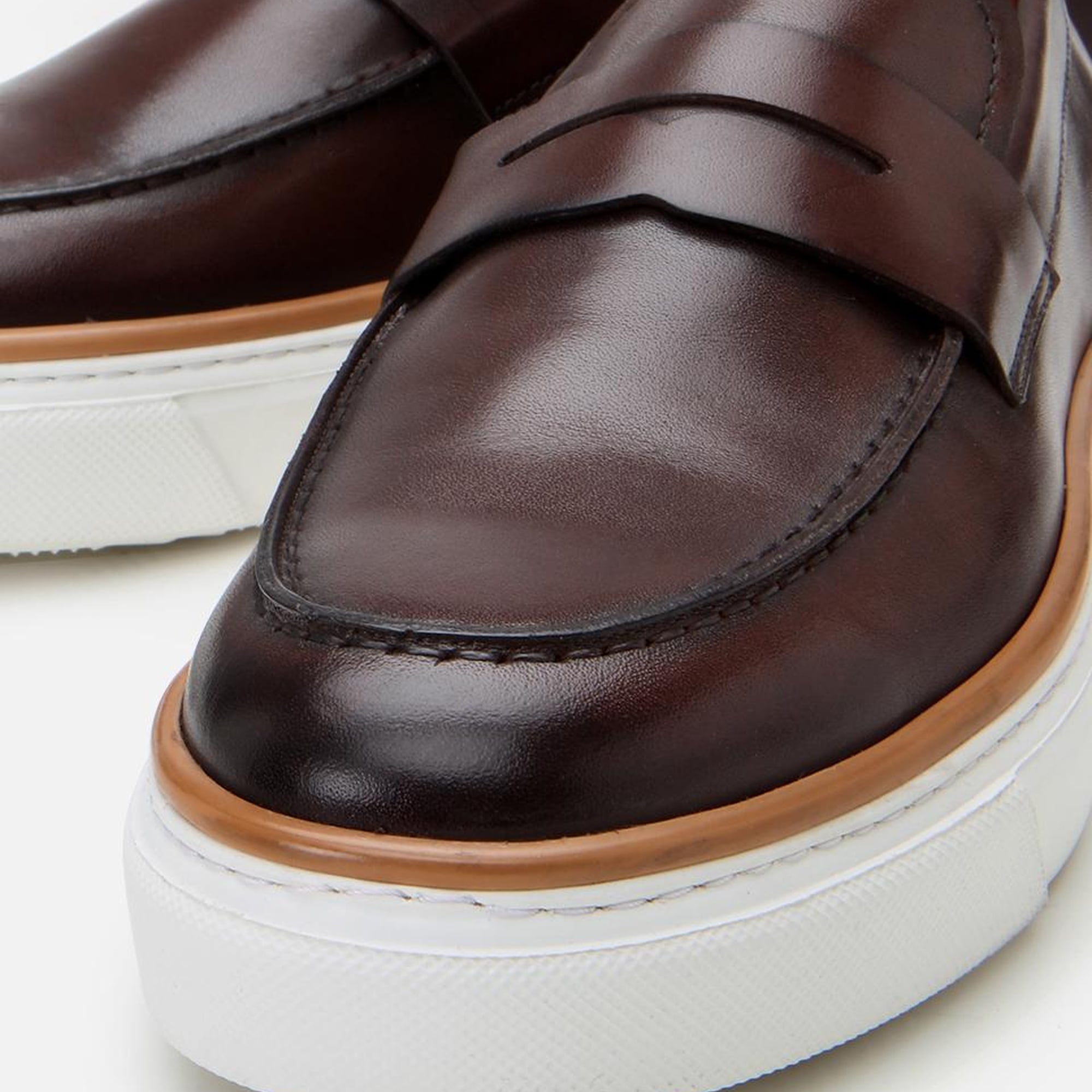 Erkek Deri Kahverengi Ultra Hafif Tabanlı Şık Günlük Loafer