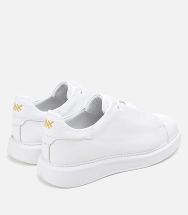  Erkek Deri Beyaz Ultra Hafif Tabanlı Spor Ayakkabı