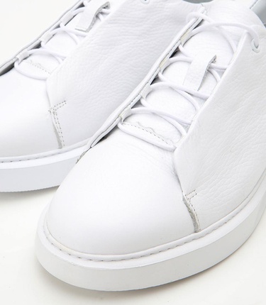  Erkek Deri Beyaz Ultra Hafif Tabanlı Spor Ayakkabı