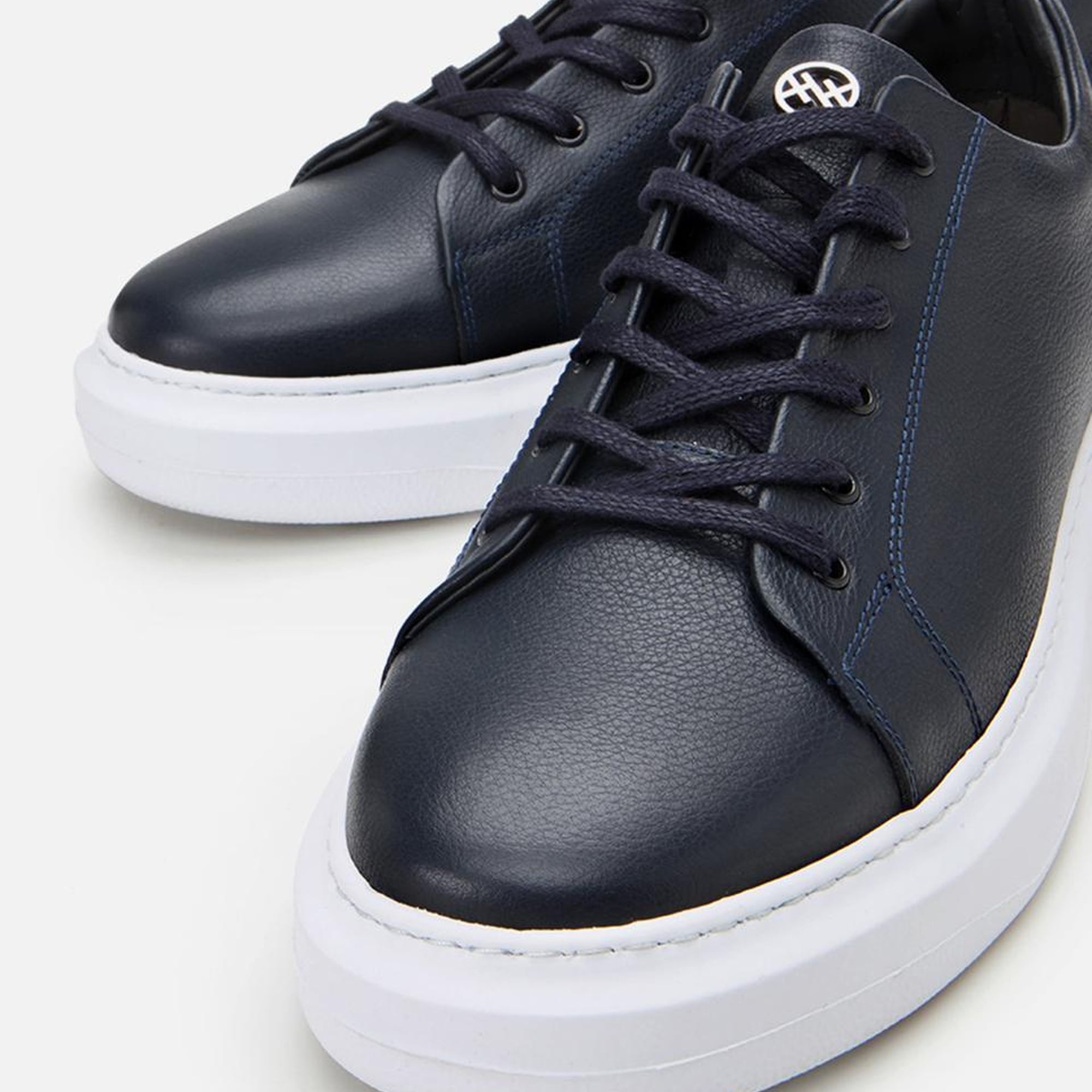 Erkek Deri Lacivert Rahat Tabanlı Spor Ayakkabı