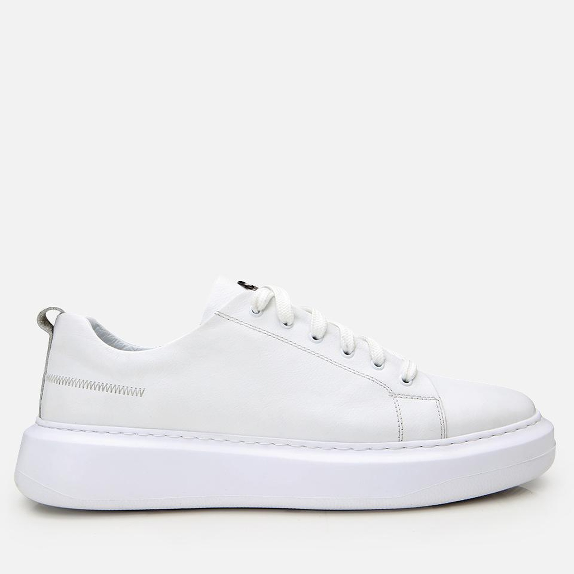 Erkek Deri Beyaz Rahat Tabanlı Spor Ayakkabı