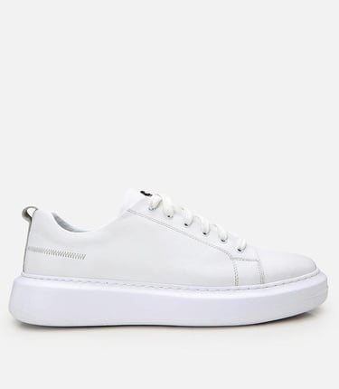  Erkek Deri Beyaz Rahat Tabanlı Spor Ayakkabı