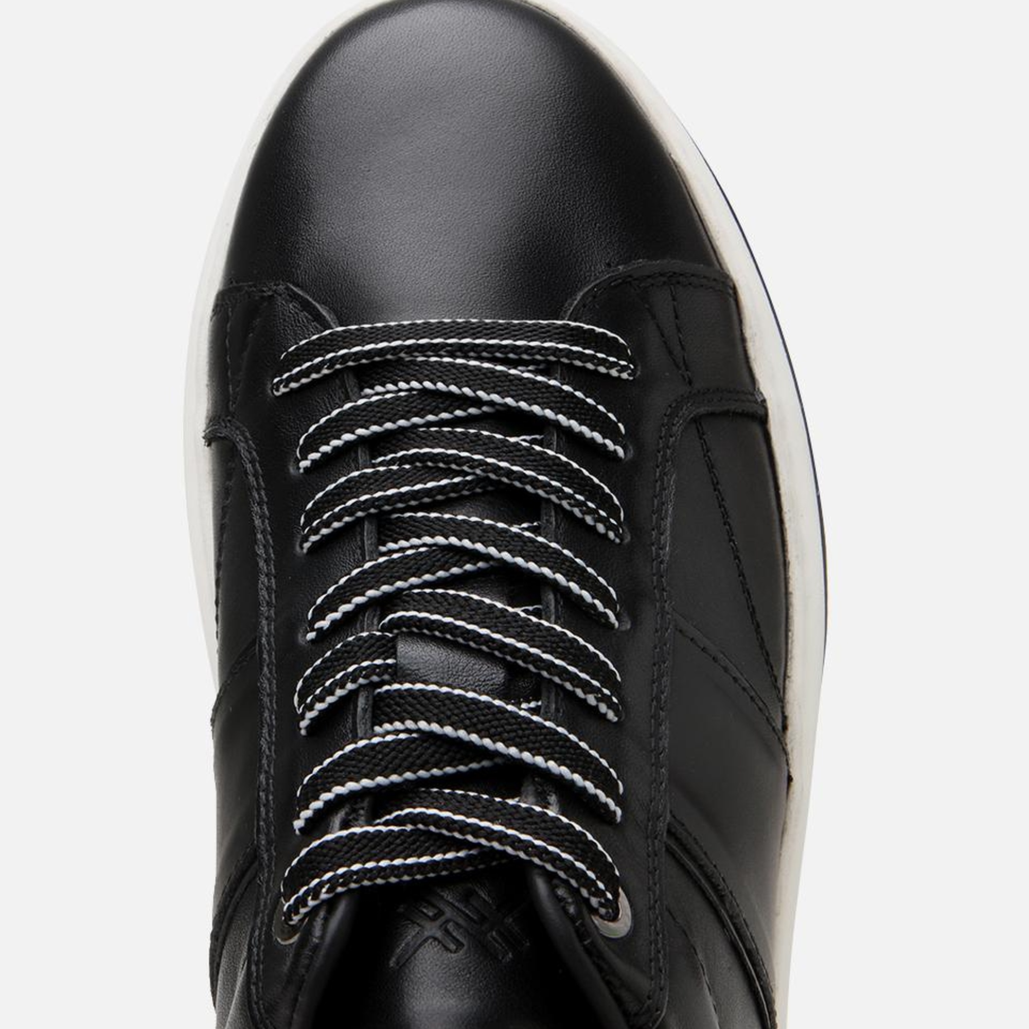 Erkek Deri Siyah Yüksek Tabanlı Spor Ayakkabı