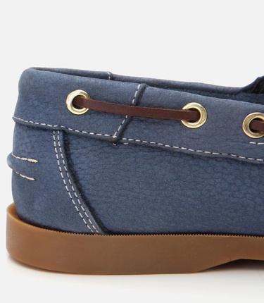  Erkek Nubuk Deri Mavi Bağcık Detaylı Günlük Loafer