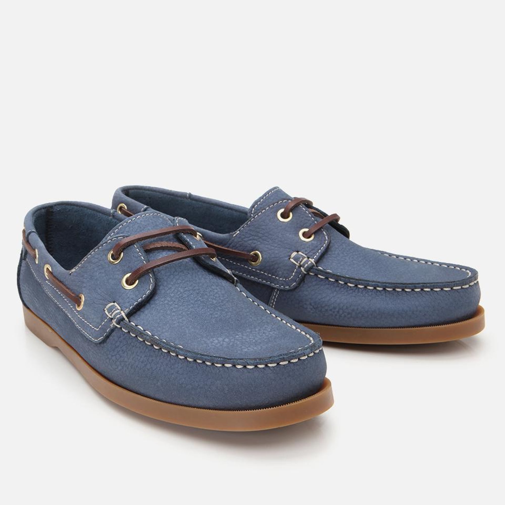 Erkek Nubuk Deri Mavi Bağcık Detaylı Günlük Loafer