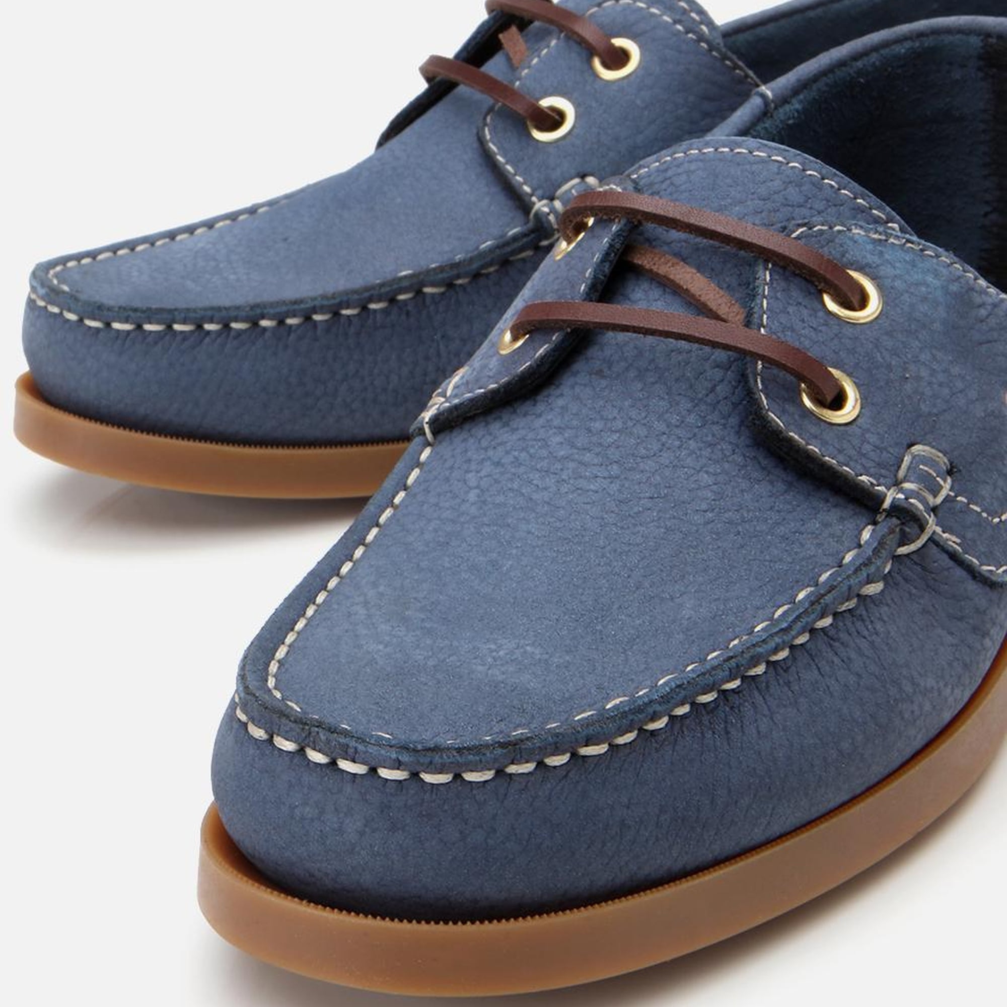 Erkek Nubuk Deri Mavi Bağcık Detaylı Günlük Loafer