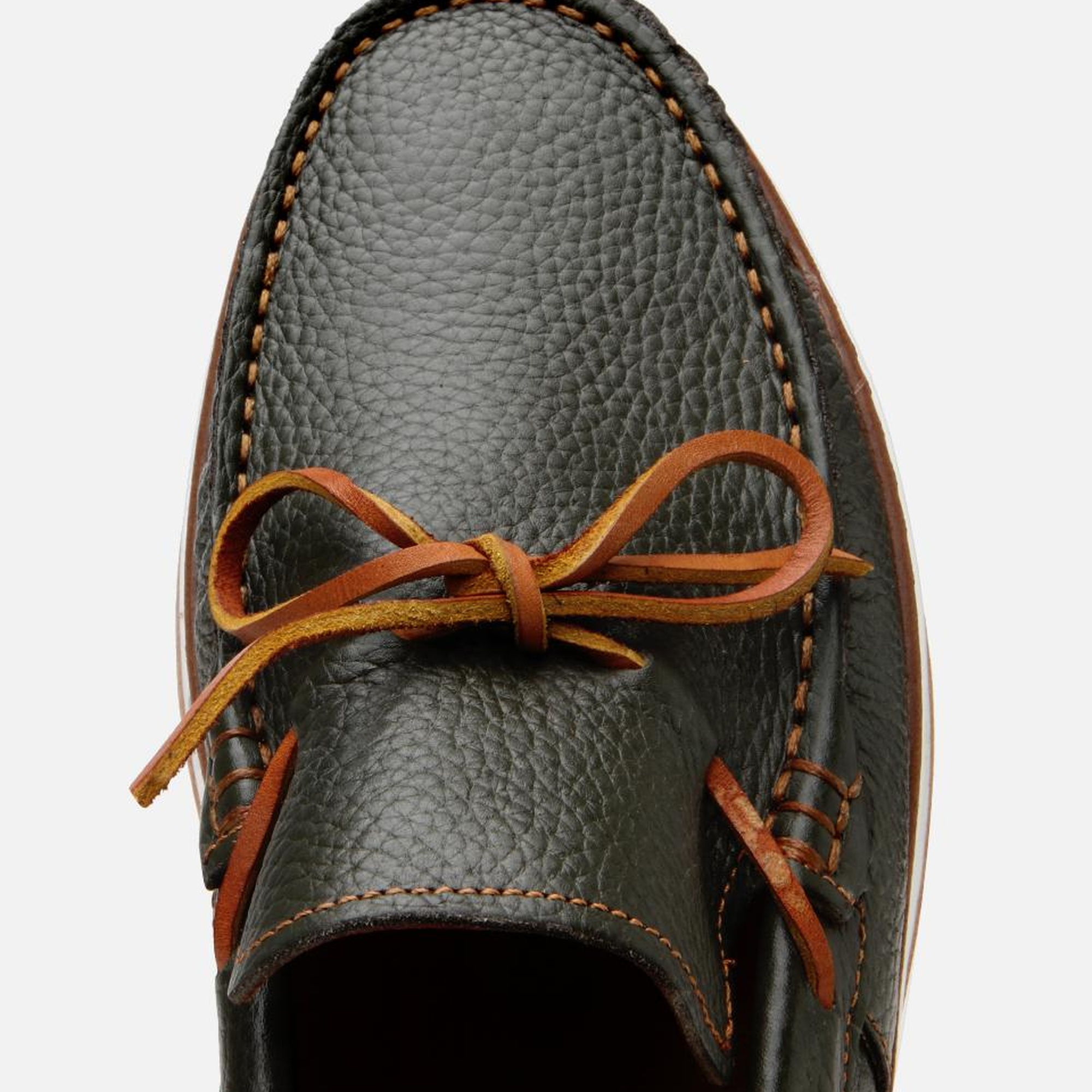 Erkek Deri Yeşil Bağcık Detaylı Loafer