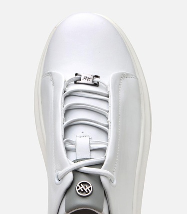  Erkek Deri Beyaz Yüksek Tabanlı Spor Ayakkabı