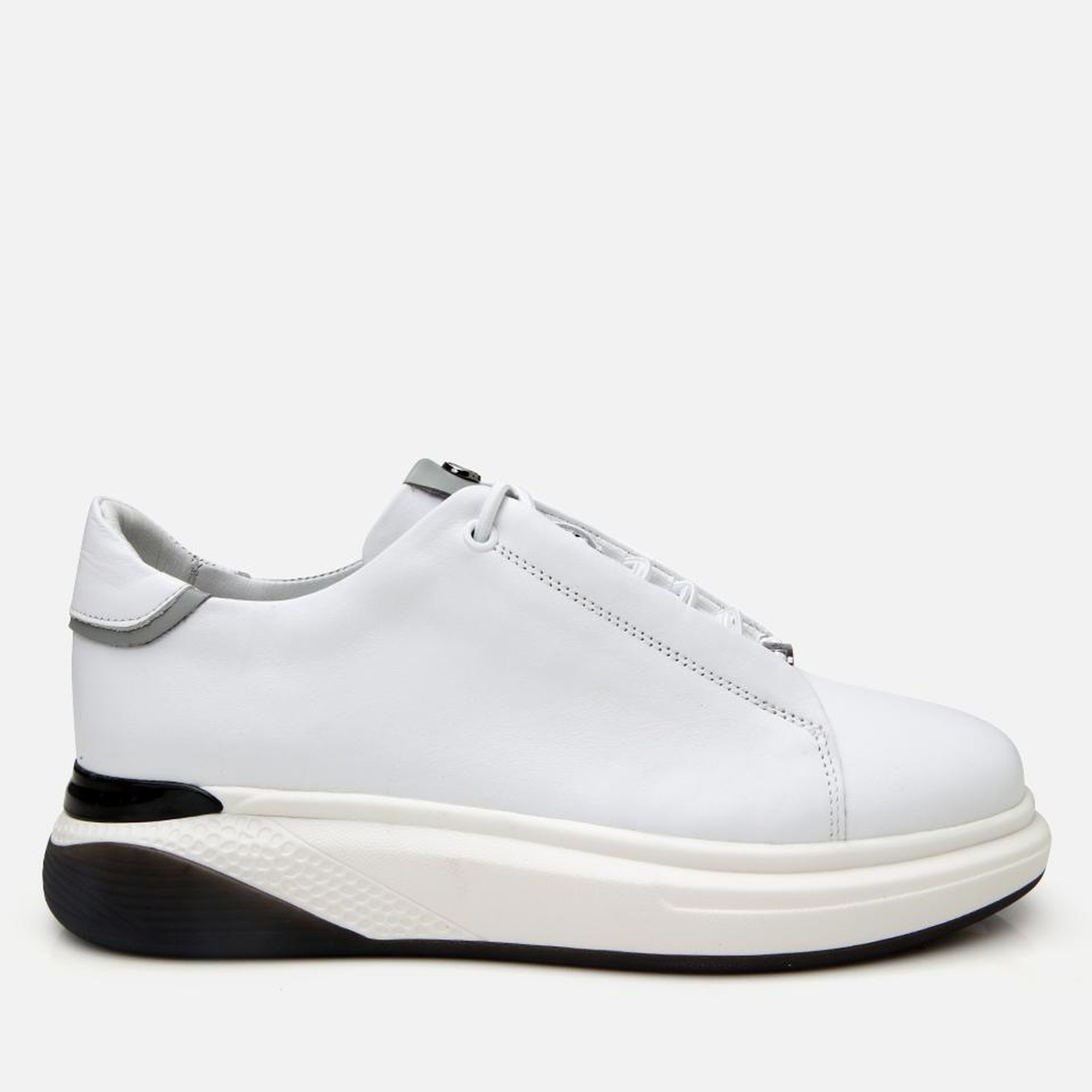 Erkek Deri Beyaz Yüksek Tabanlı Spor Ayakkabı