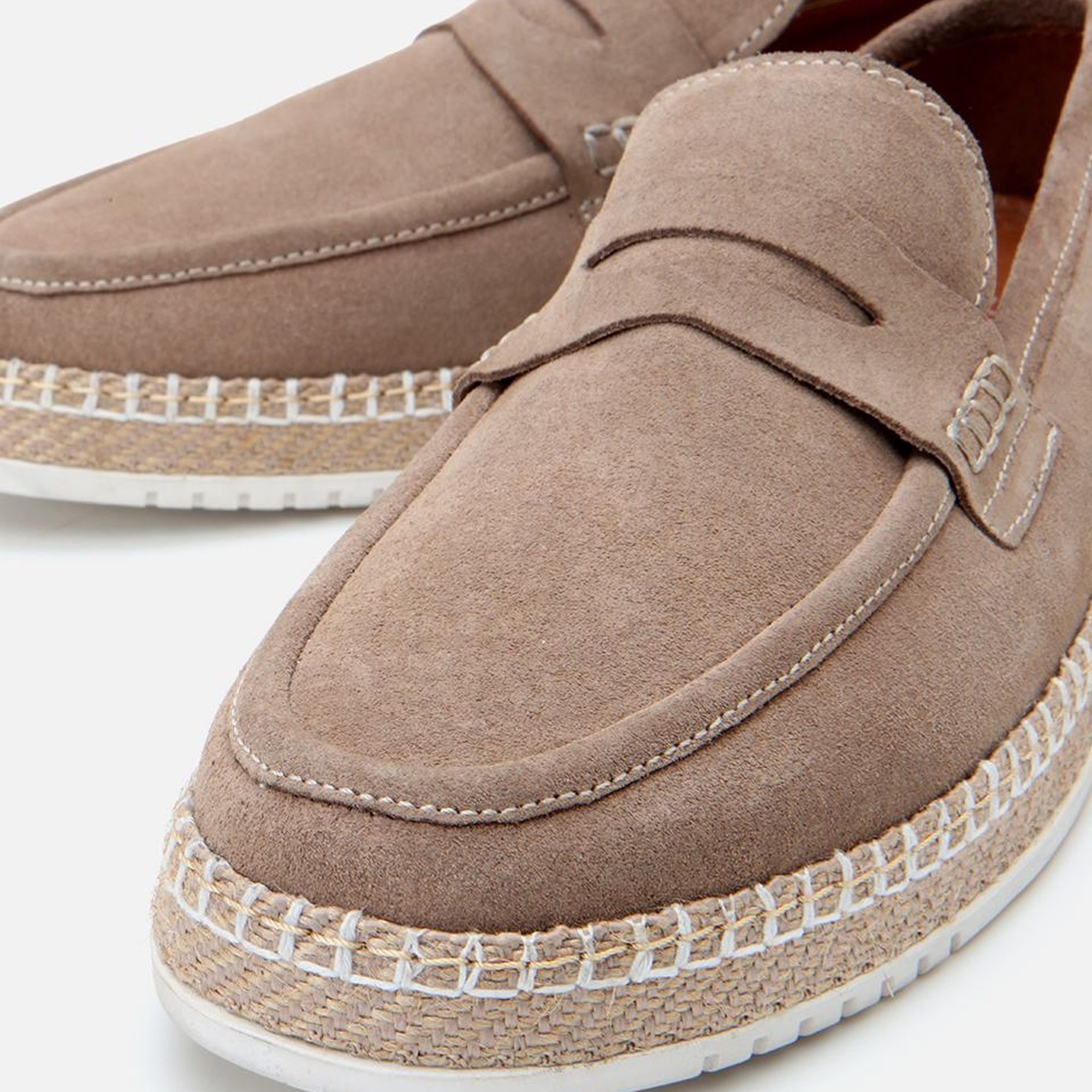 Erkek Süet Deri Bej Ultra Hafif Tabanlı Loafer