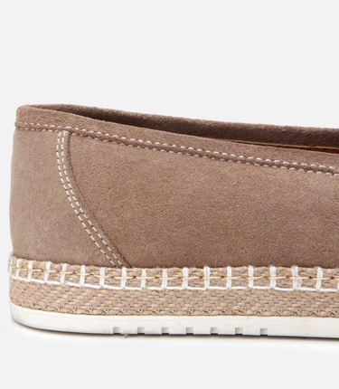  Erkek Süet Deri Bej Ultra Hafif Tabanlı Loafer