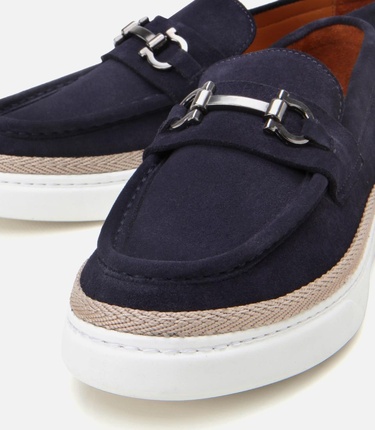  Erkek Süet Deri Lacivert Ultra Hafif Tabanlı Loafer