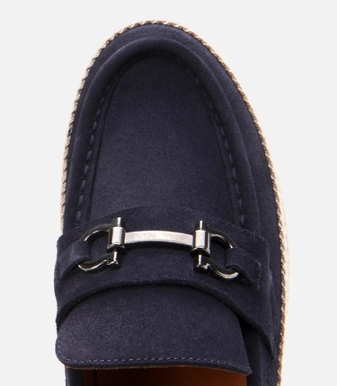  Erkek Süet Deri Lacivert Ultra Hafif Tabanlı Loafer