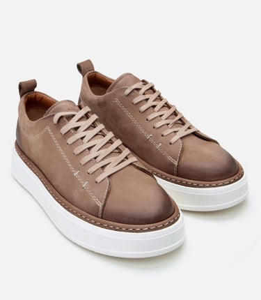  Erkek Nubuk Deri Vizon Hafif Tabanlı Spor Ayakkabı