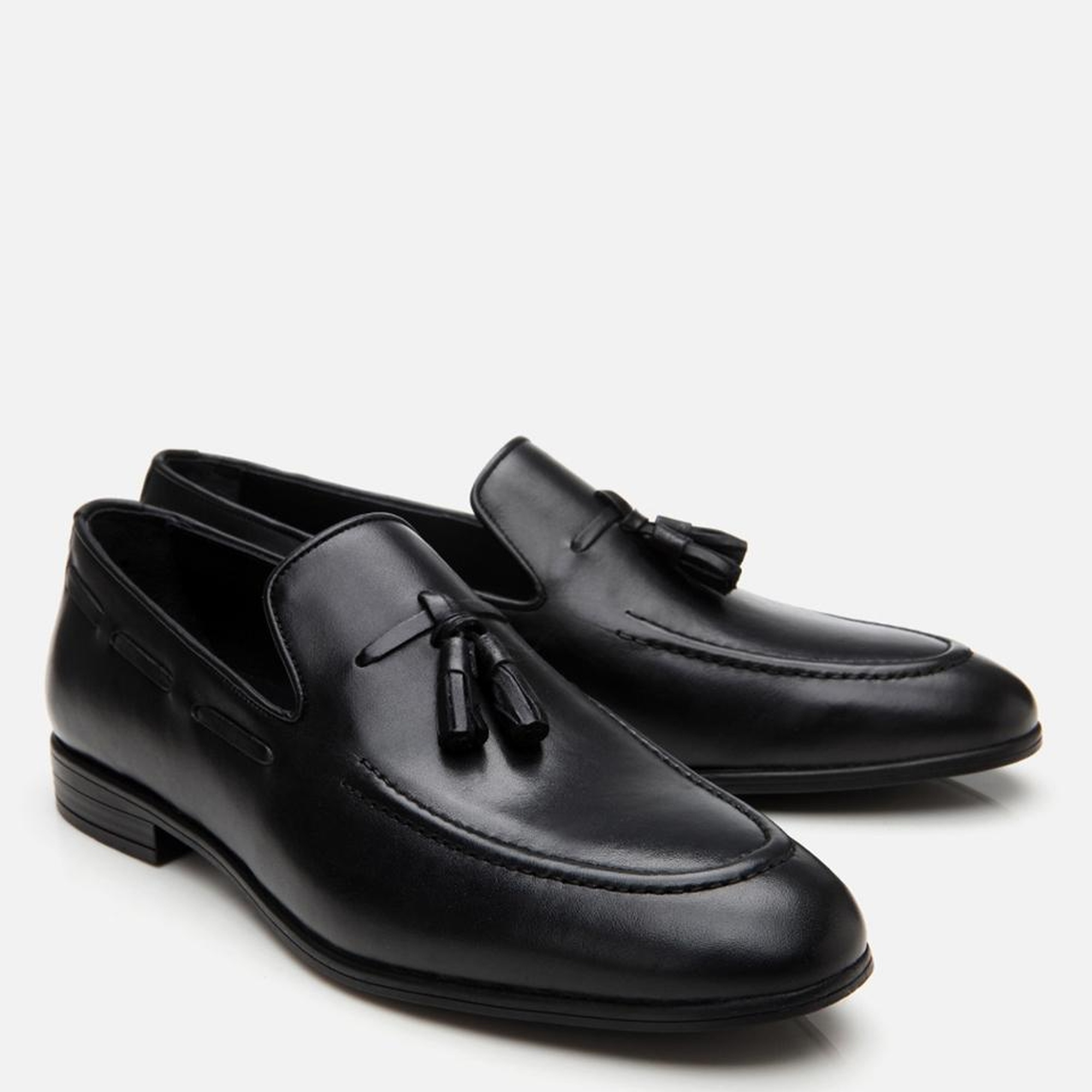 Erkek Deri Siyah Püskül Detaylı Loafer