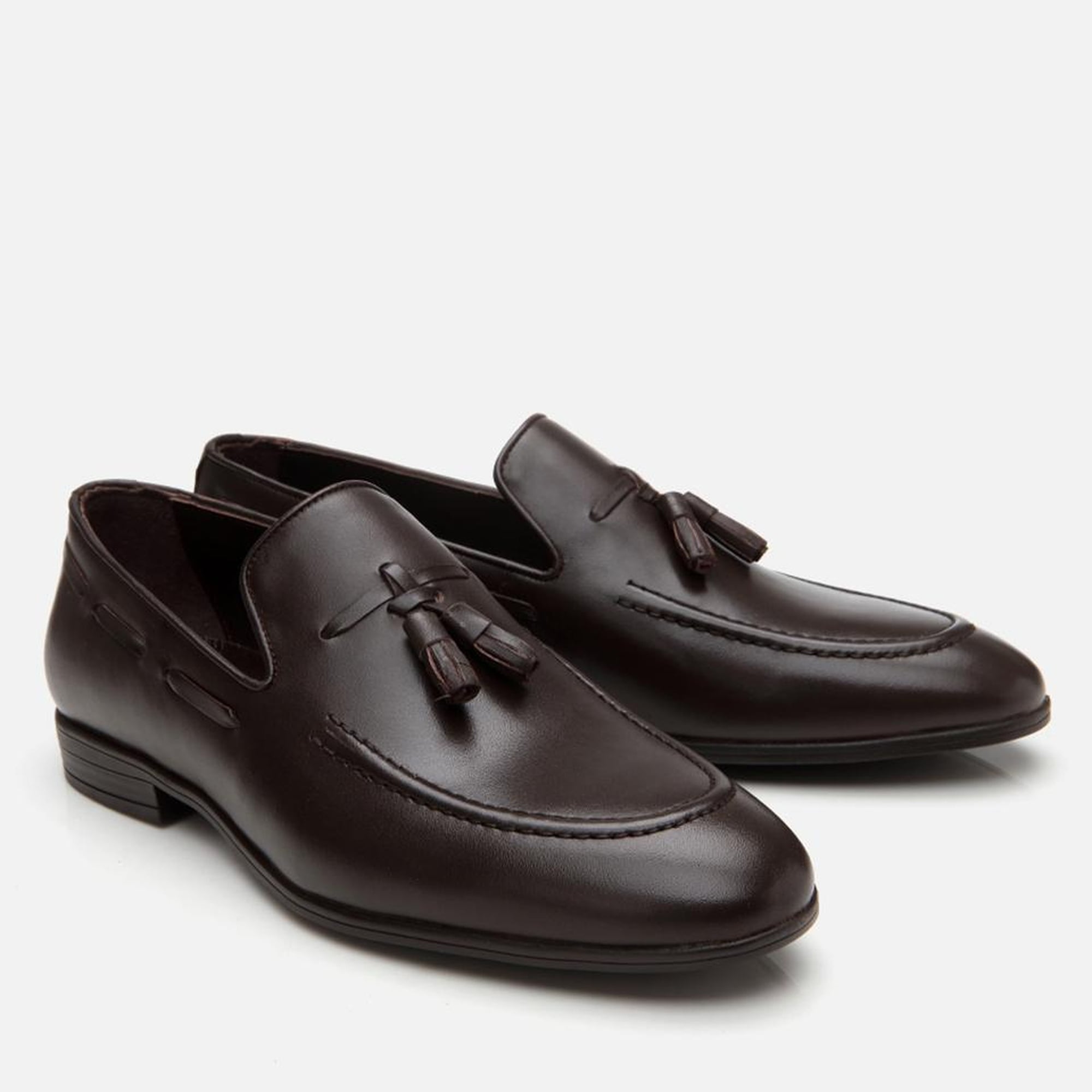 Erkek Deri Kahverengi Püskül Detaylı Loafer