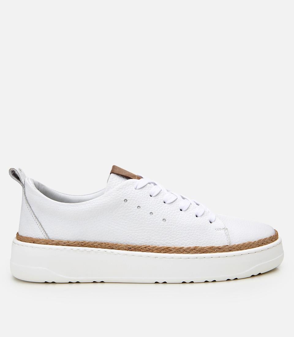  Erkek Deri Beyaz Ultra Hafif Tabanlı Spor Ayakkabı