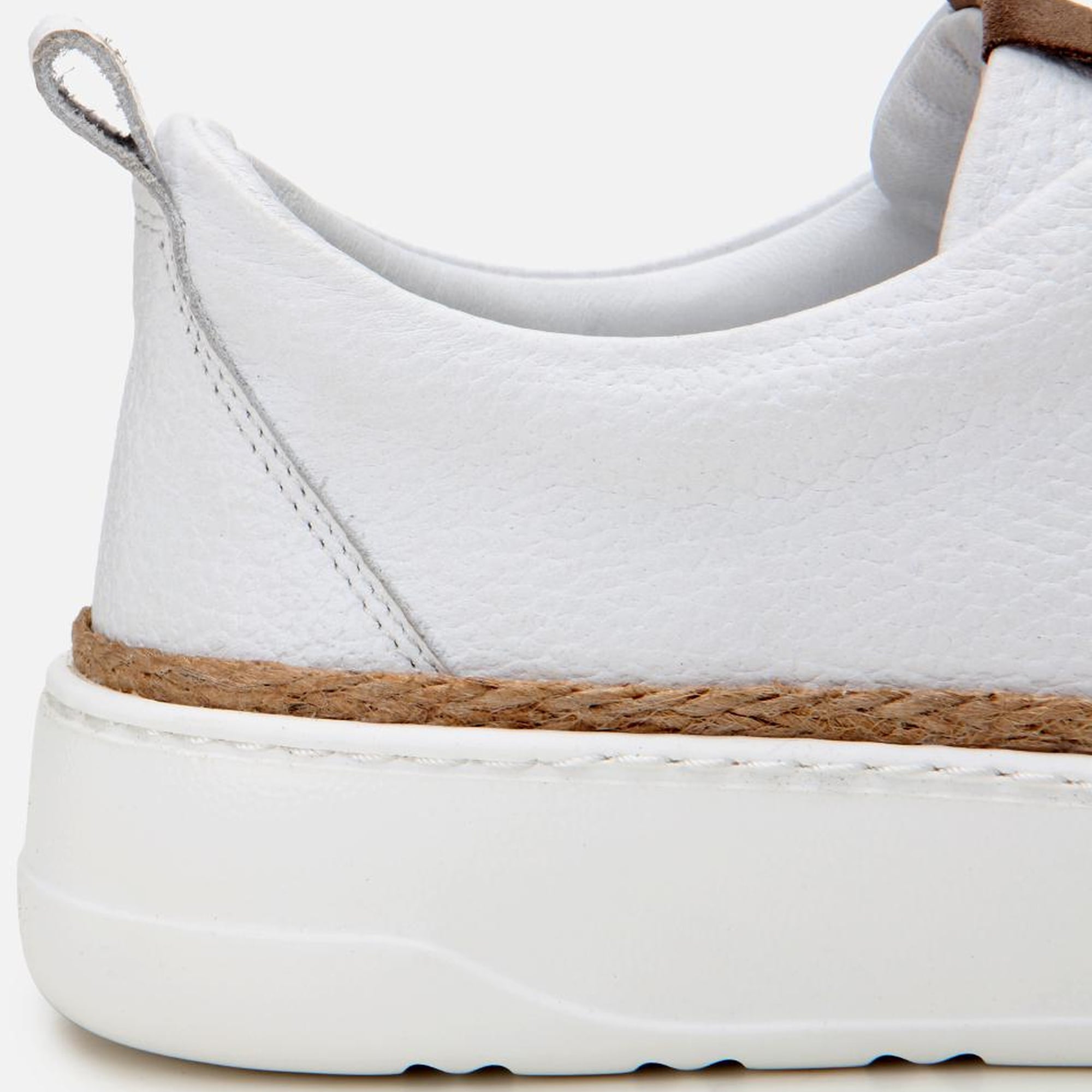 Erkek Deri Beyaz Ultra Hafif Tabanlı Spor Ayakkabı