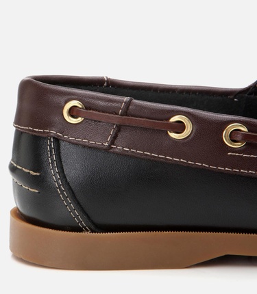  Erkek Deri Siyah Bağcık Detaylı Günlük Loafer