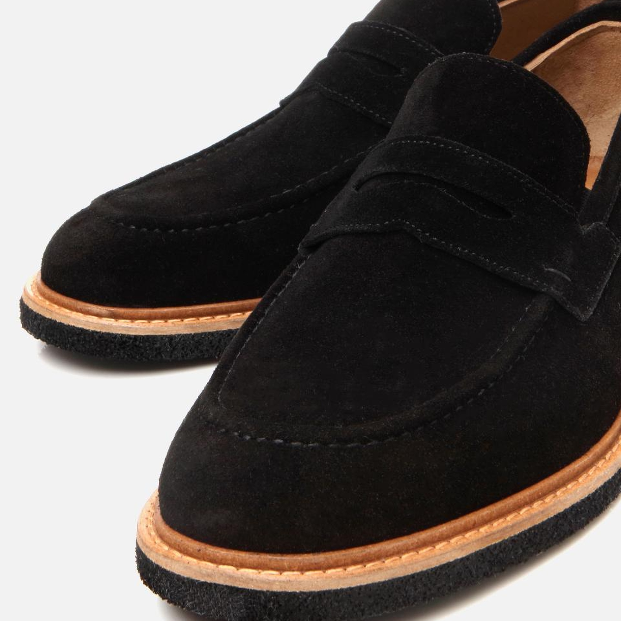 Erkek Süet Deri Siyah Hafif Tabanlı Loafer