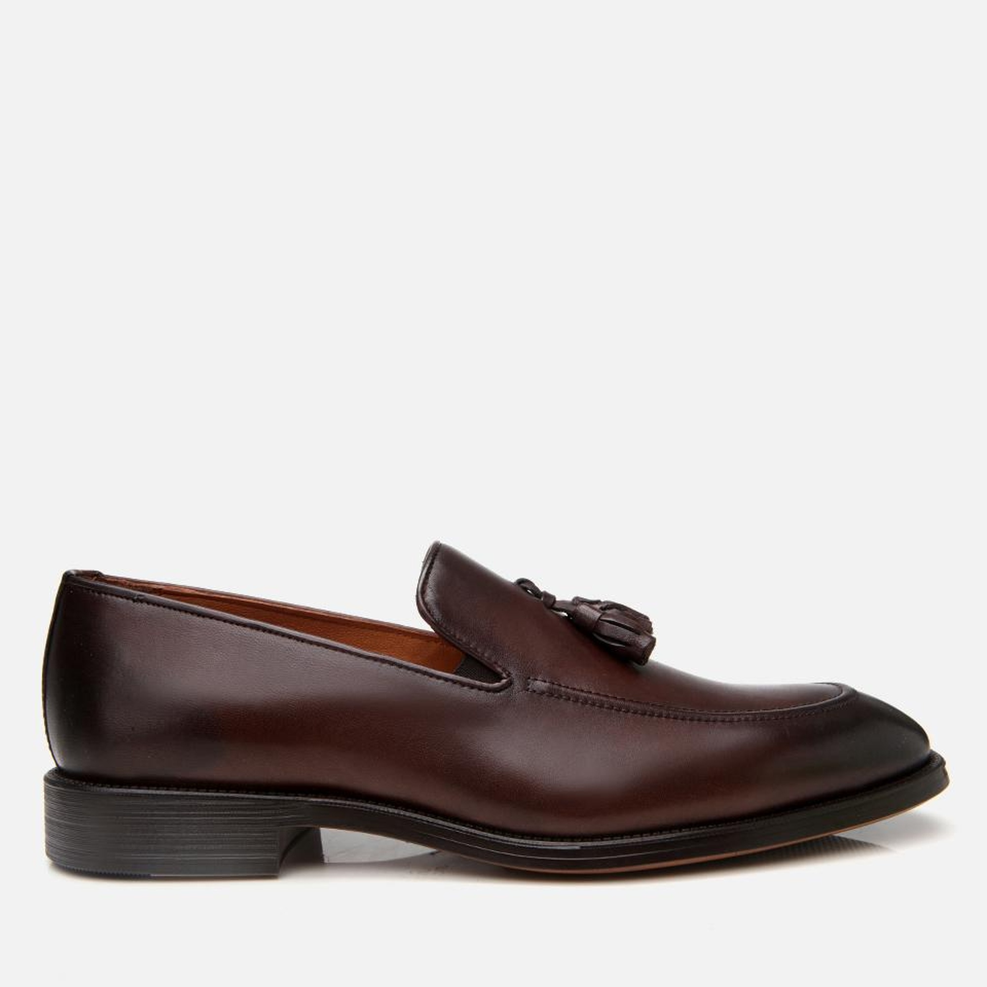 Erkek Deri Kahverengi Püskül Detaylı Klasik Loafer