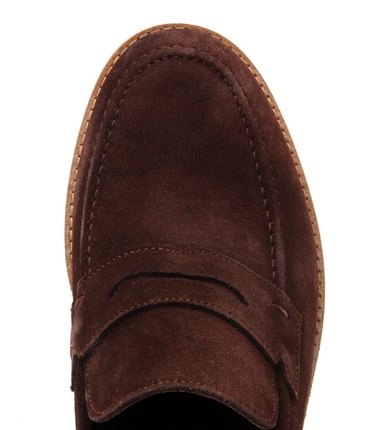  Erkek Süet Deri Kahverengi Hafif Tabanlı Loafer