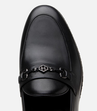  Erkek Deri Siyah Hafif Tabanlı Klasik Loafer