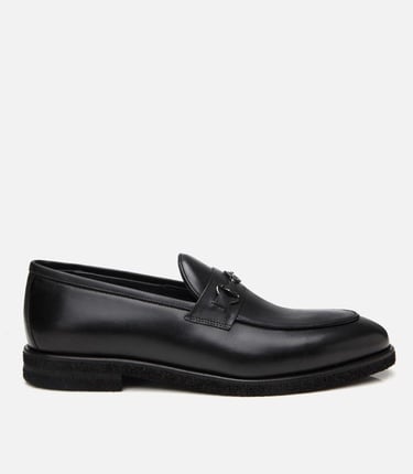  Erkek Deri Siyah Hafif Tabanlı Klasik Loafer