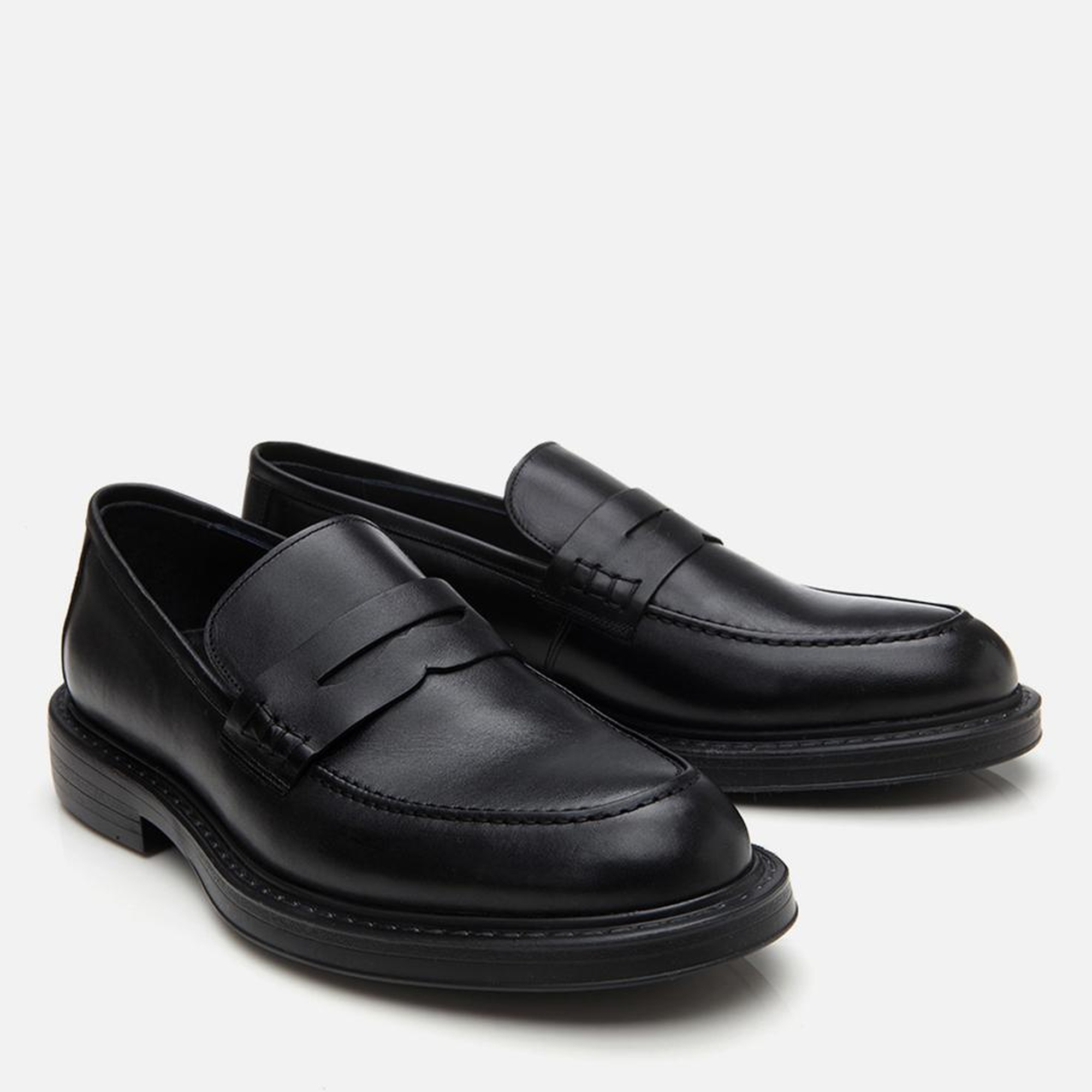 Erkek Deri Siyah Ultra Hafif Tabanlı Klasik Loafer