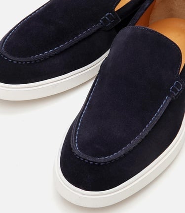  Erkek Süet Deri Lacivert Günlük Loafer